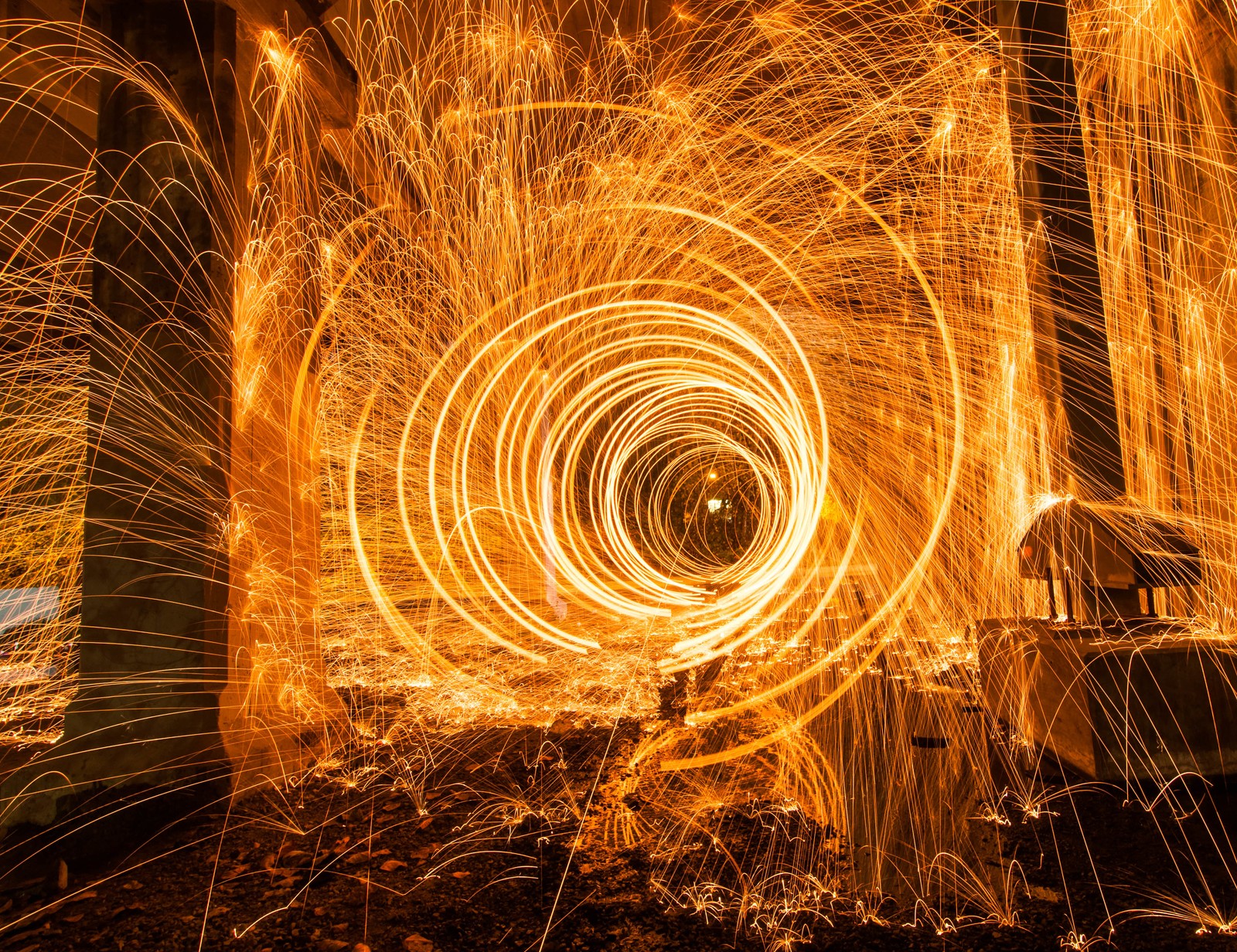 light painting, amber, line, heat, art Download Wallpaper