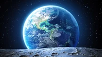 planet, earth, space, stars wallpaper