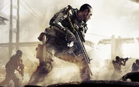 Scène d'action intense de Call of Duty: Advanced Warfare