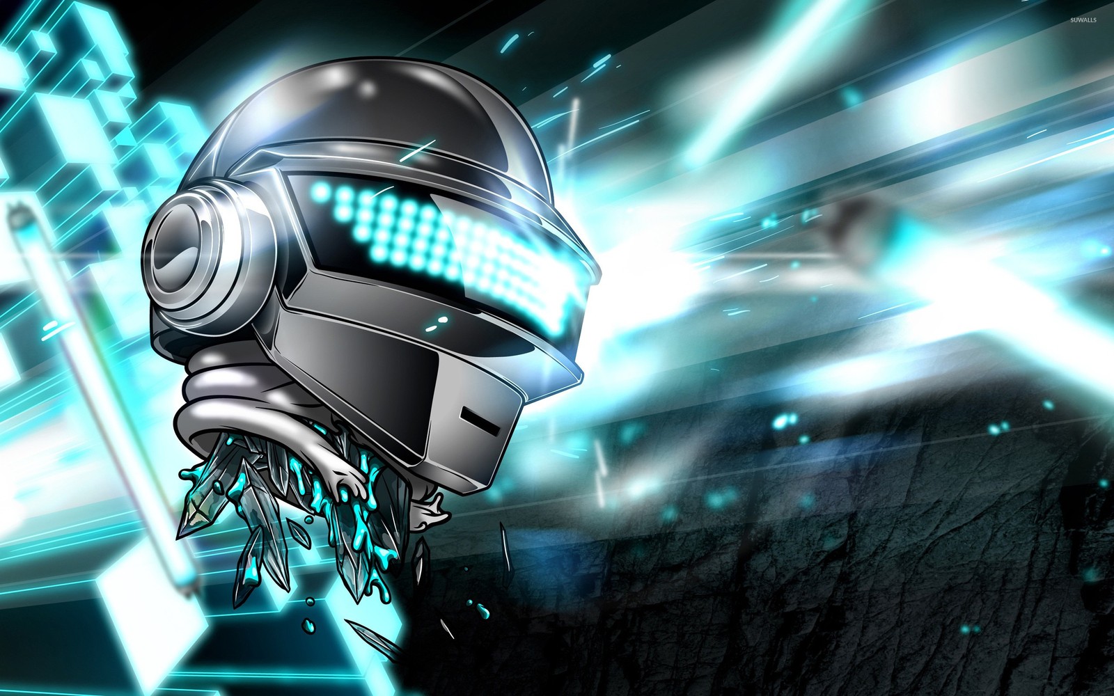 daft punk, poster, helmet, technology, robot wallpaper