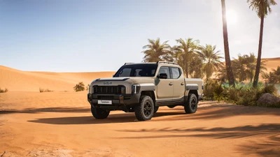 2025 Kia Tasman X Pro Double Cab: Rugged Off-Road Truck in Desert Oasis