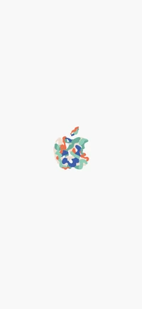 Buntes Apple-Logo: Eine lebendige grafische Darstellung