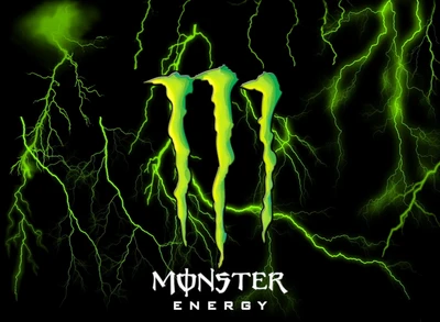 abstrait vert, monster energy