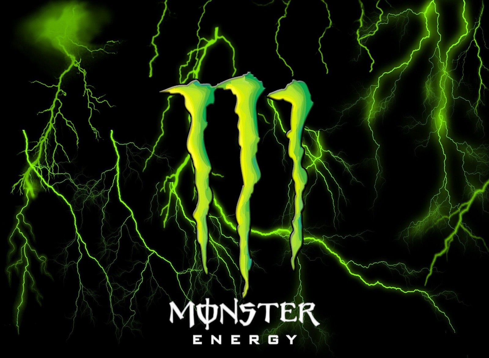 Скачать обои зеленый абстрактный, монстр энергия, monster energy