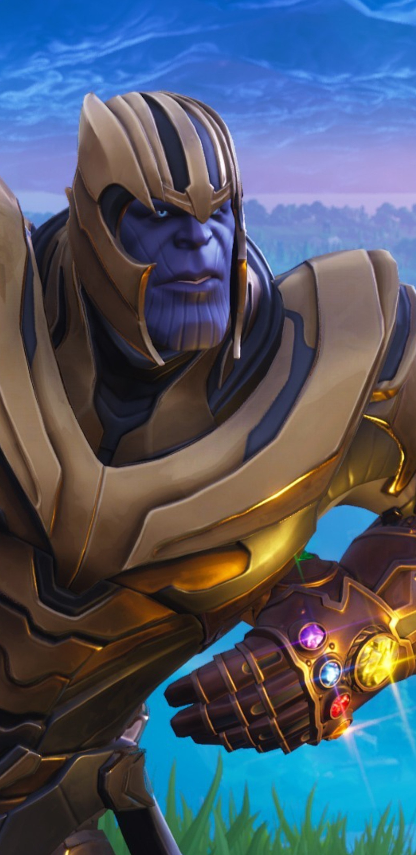 Thanos in fortnix battle royale (4k, avengers, battle royale, fortnite, infinity war)