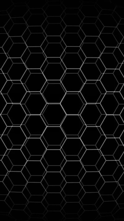 Padrão de grade hexagonal preto abstrato.