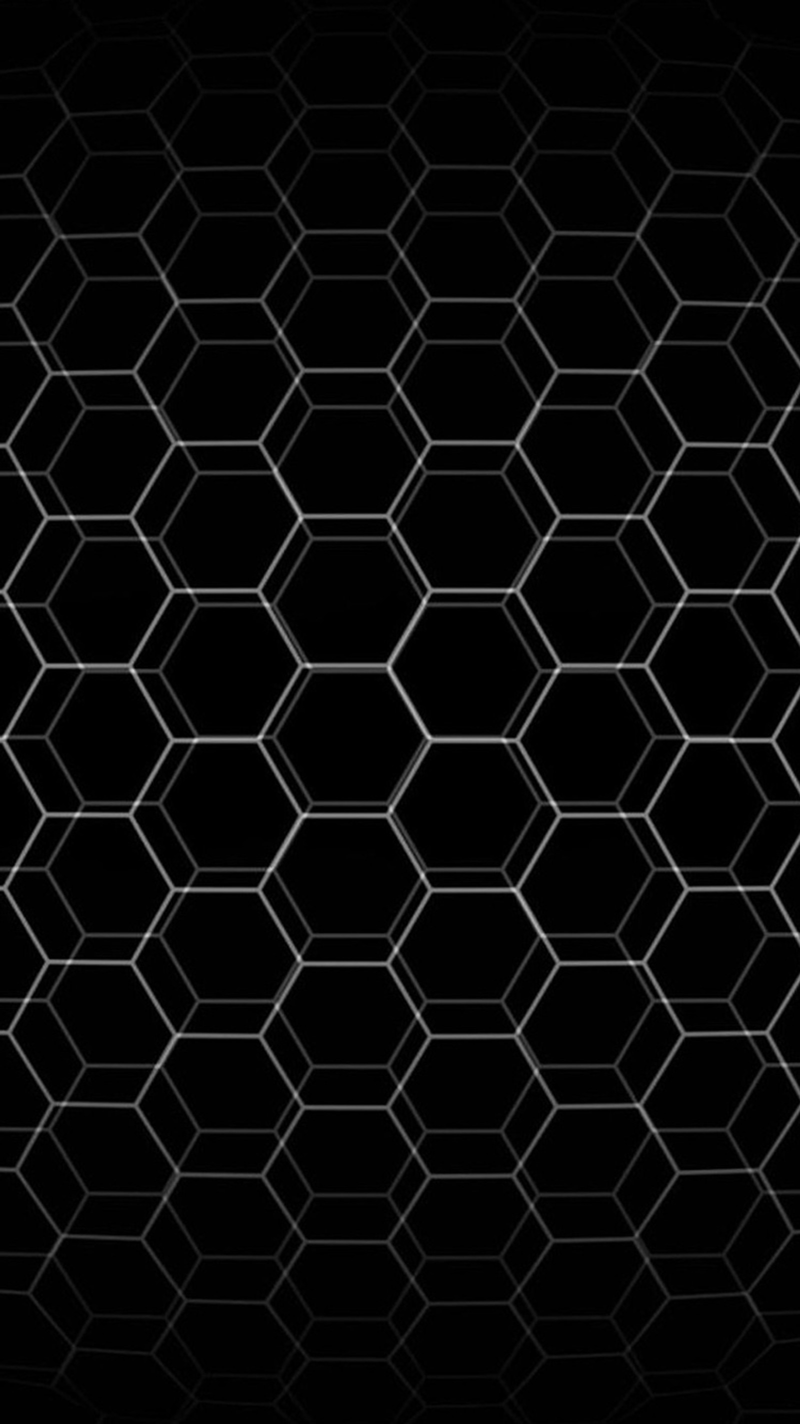 A black and white photo of a hexagonal pattern (abstract, black, grid, hexagons)