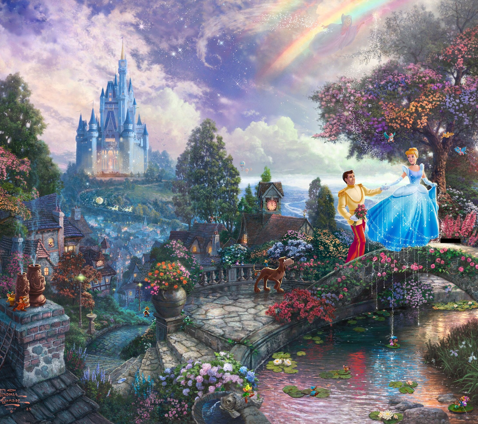 Descargar fondo de pantalla cenicienta, disney, thomas kinkade