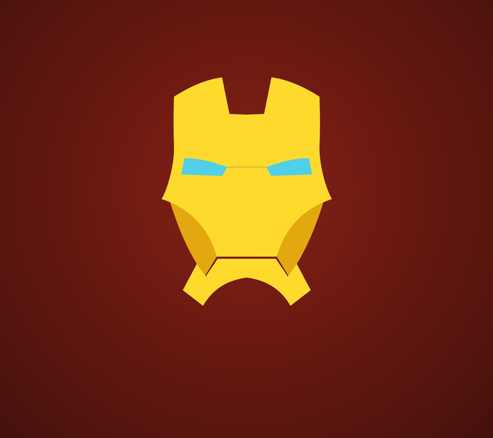 Eine minimalistische iron-man-maske auf rotem hintergrund (gaming, ironman)