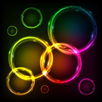 Colorful Abstract Circles with Glowing Effects