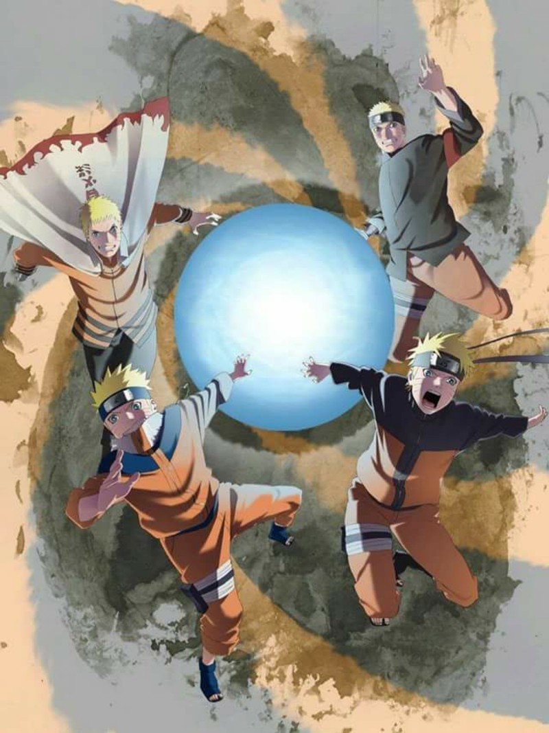 Близкий план группы людей с мячом в центре (naruto, шиппуден, shippuden)