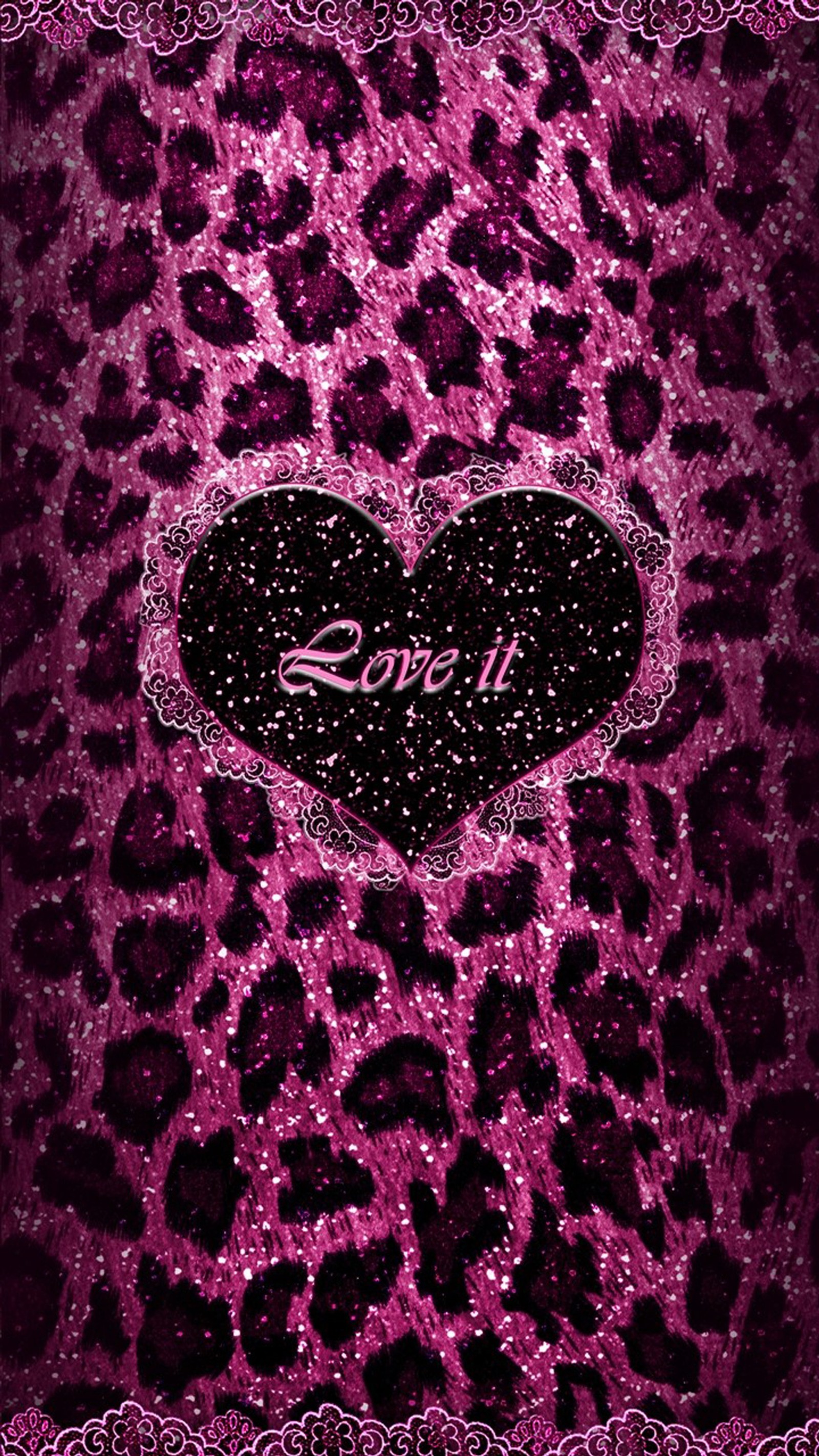 Descargar fondo de pantalla femenino, brillo, leopardo, amor, rosa