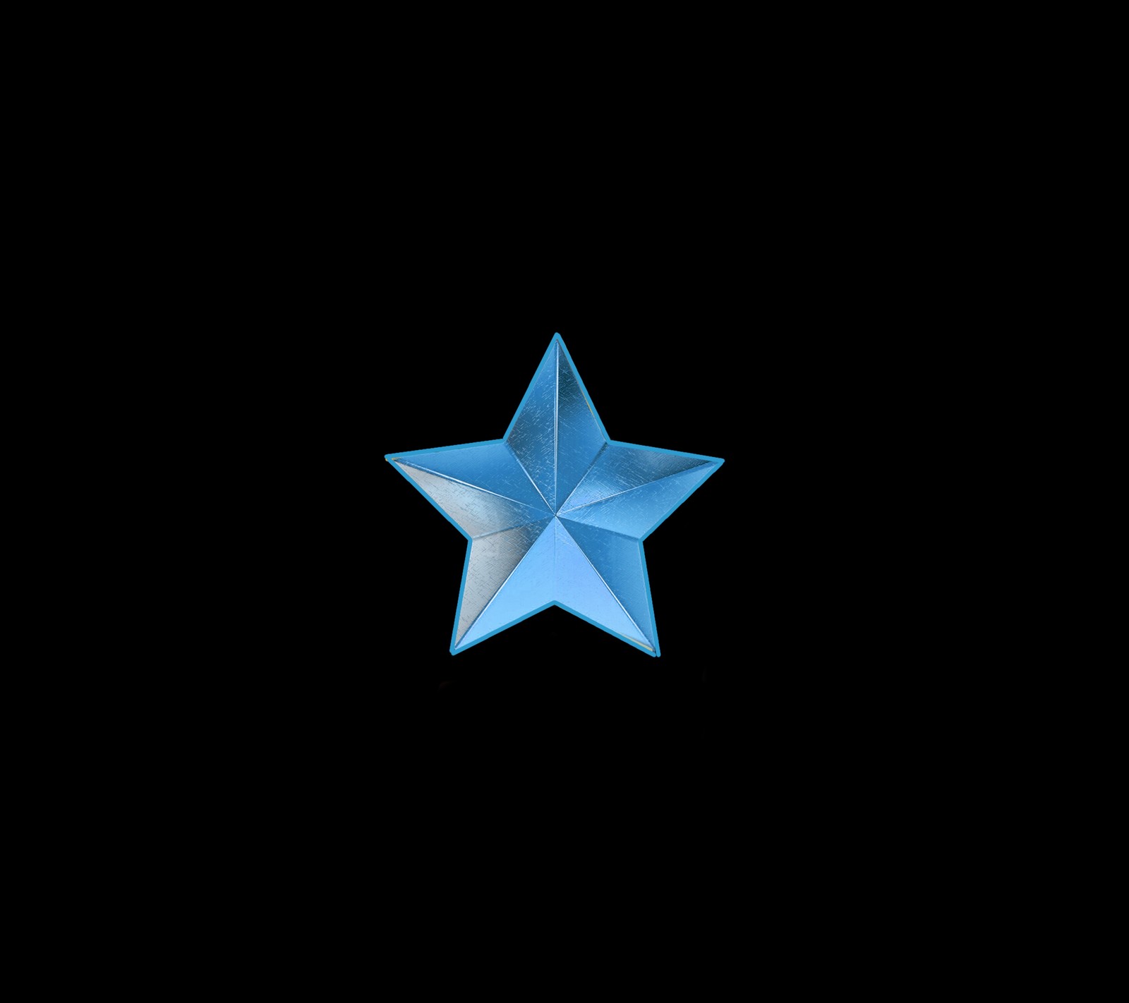 Uma estrela azul em um fundo preto (azul, design, estrela)