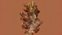 Abstract Fluorite Crystal Formation on a Warm Background