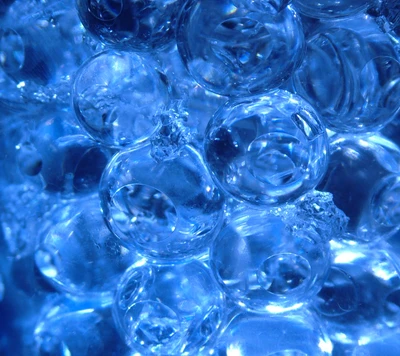 Abstract Blue Bubbles in a Fluid Composition