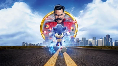 sonic the hedgehog, movie, 2020, poster, sonic