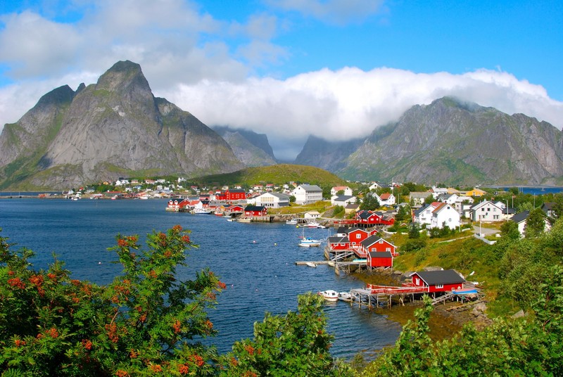 Арафед горный хребет на заднем плане (лофотены, lofoten, фьорд, природа, гора)