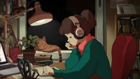 lofi, girls, cat, headphone, anime girls