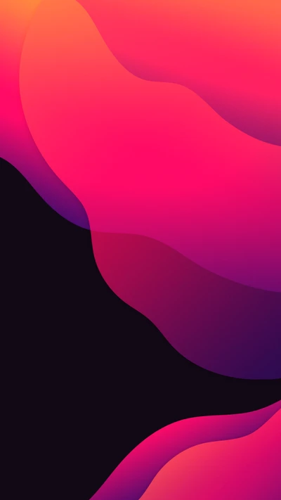 Vibrant Fluid Geometry in Purple and Pink Hues