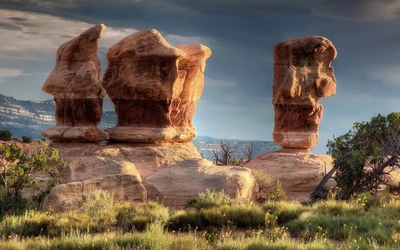 Majestic Rock Formations in Badlands National Park