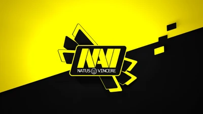 Логотип Natus Vincere: Смелый желтый и черный брендинг киберспорта