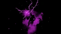 Satoru Gojo Surrounded by Lightning in a Dark Purple Aesthetic