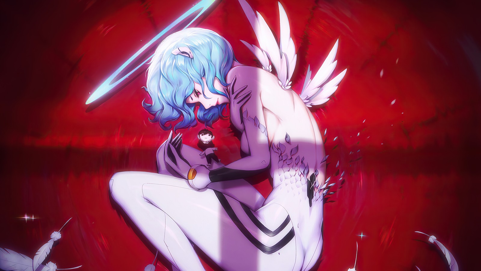 Descargar fondo de pantalla niñas de anime, ángel, rei ayanami, evangelion