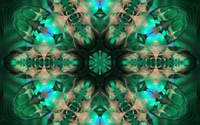 caleidoscopio, diseño, patrón, arte fractal, verde