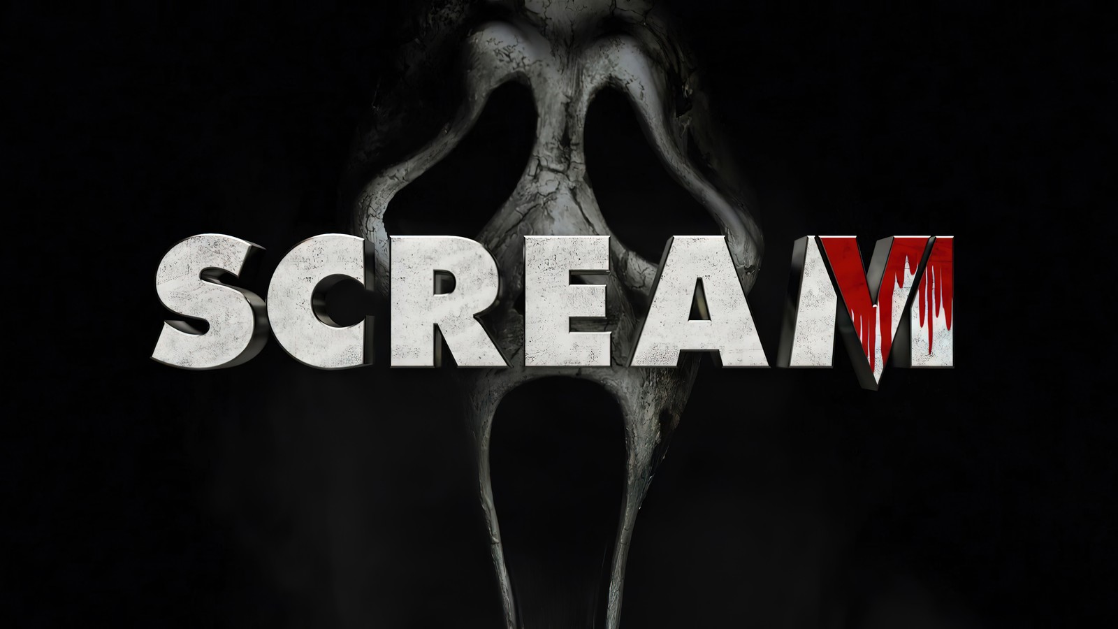 Un gros plan d'une femme effrayante se tenant devant un panneau (scream vi, scream 6, 2023, film)