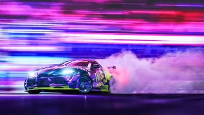 toyota supra, машина, спортивный автомобиль, дрифтинг, фиолетовый