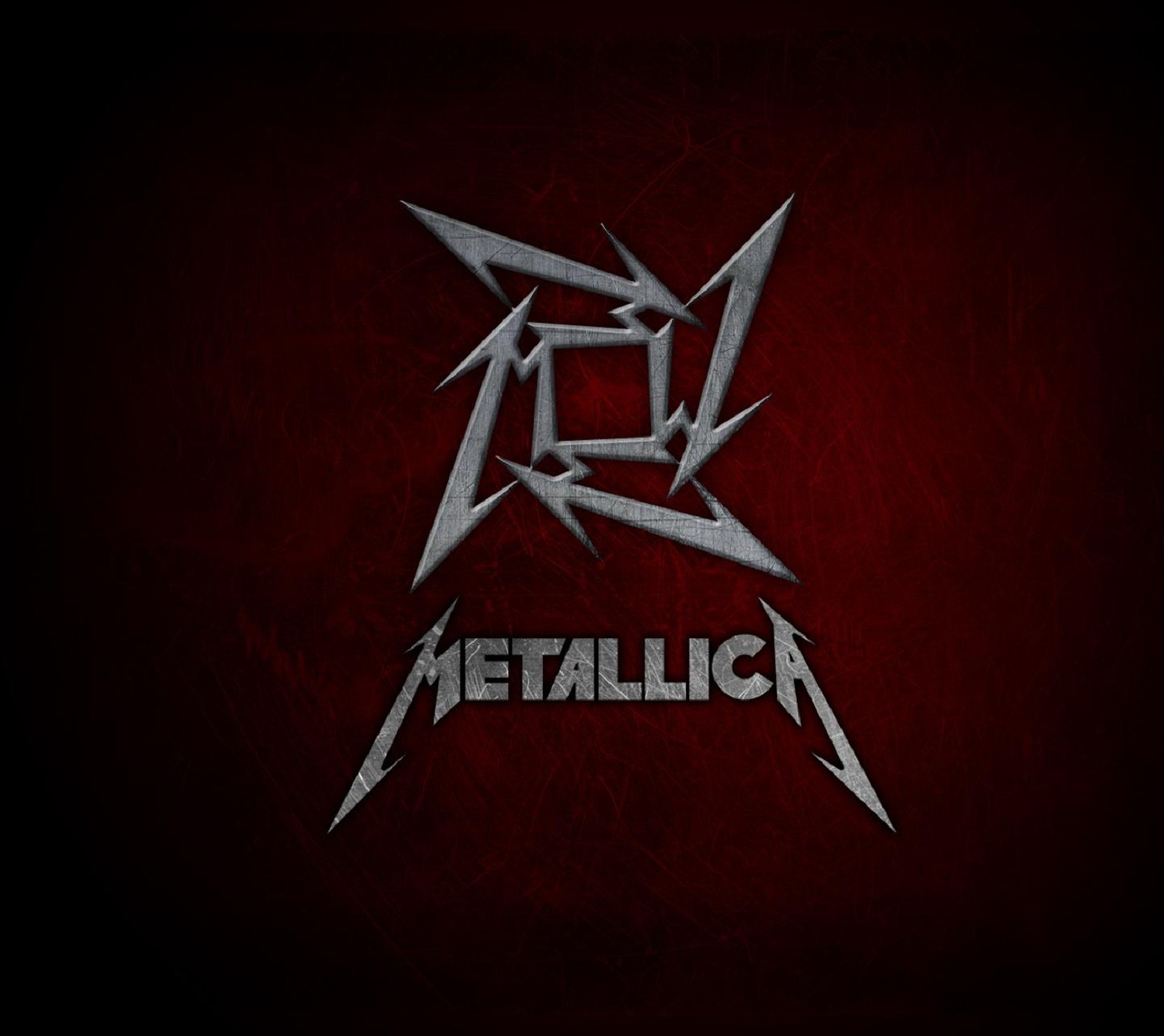 Logo metálico em um fundo vermelho (logotipo, metallica)