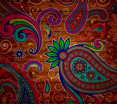 Patrones y texturas hippies vibrantes en colores ricos