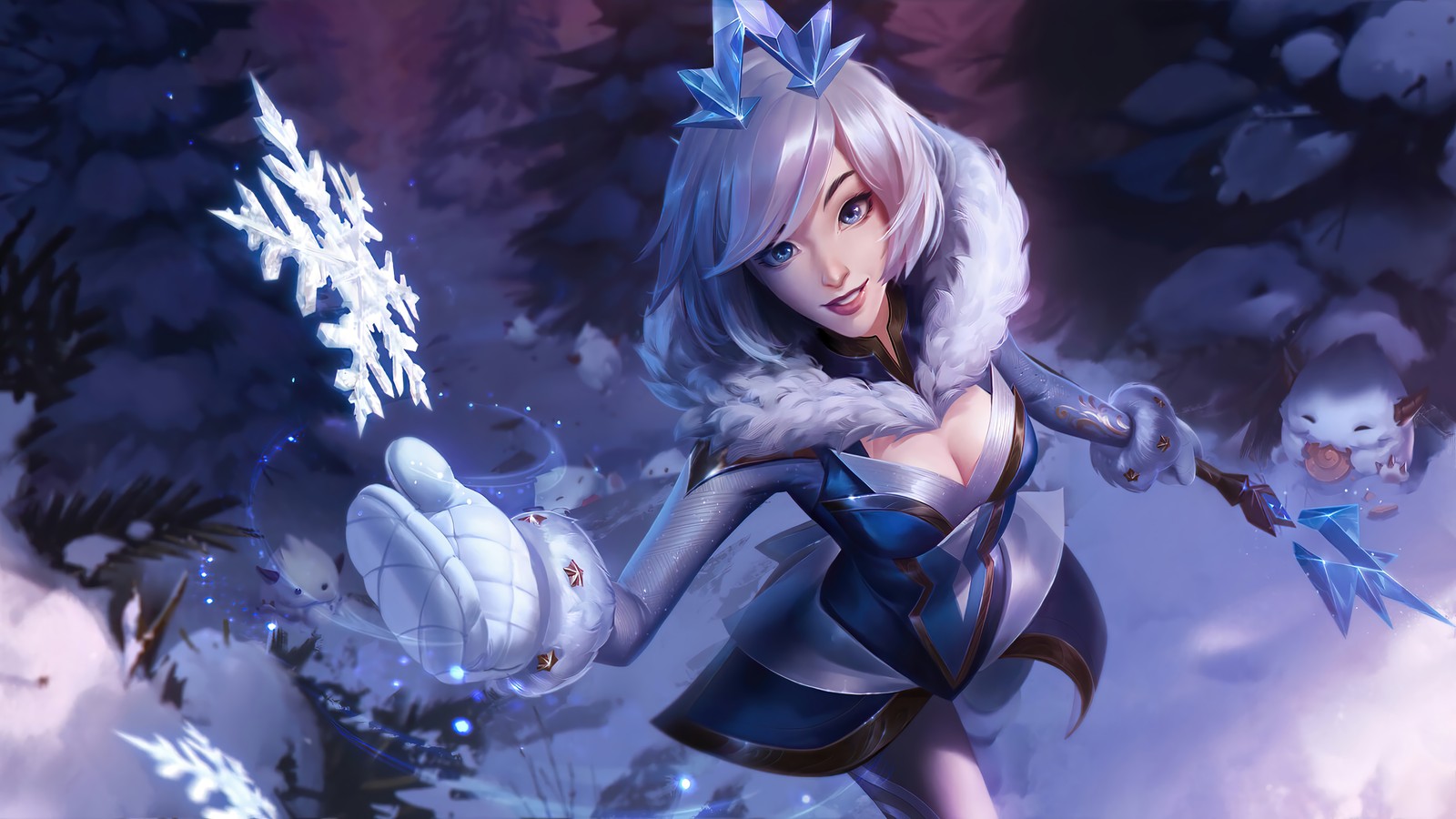 lux, winter wonder, league of legends, lol, video game wallpaper