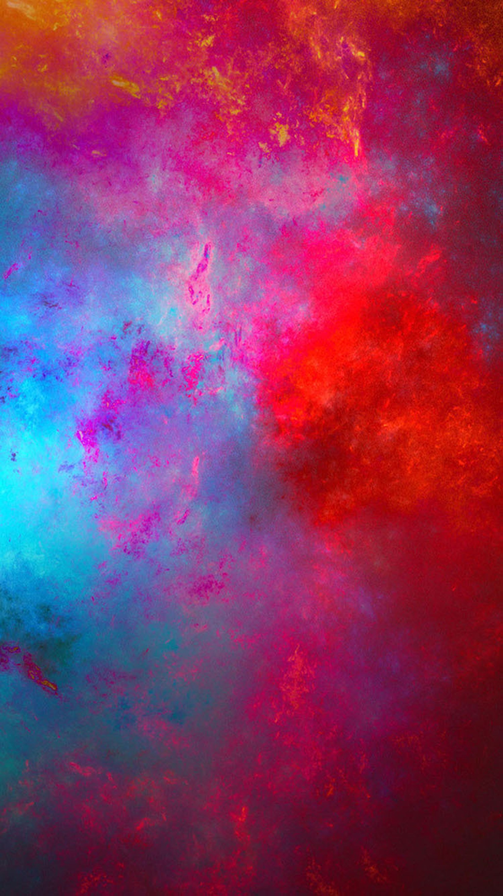 A close up of a painting of a red and blue sky (color, scheme)