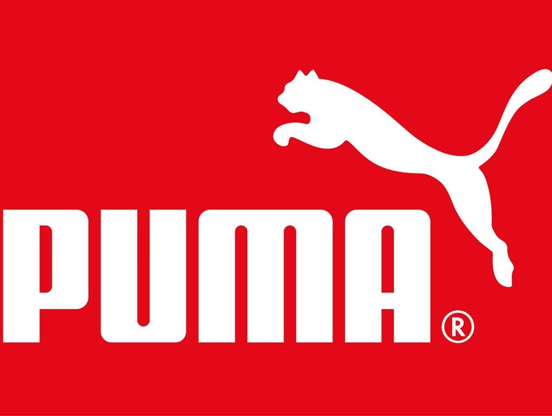 Логотип puma на красном фоне (пума)