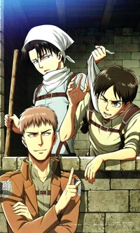 Alliés stratégiques : Personnages de Shingeki no Kyojin dans un moment tactique