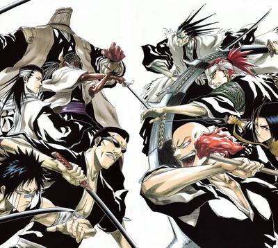 anime, bankai, bleach, capitaines, combat