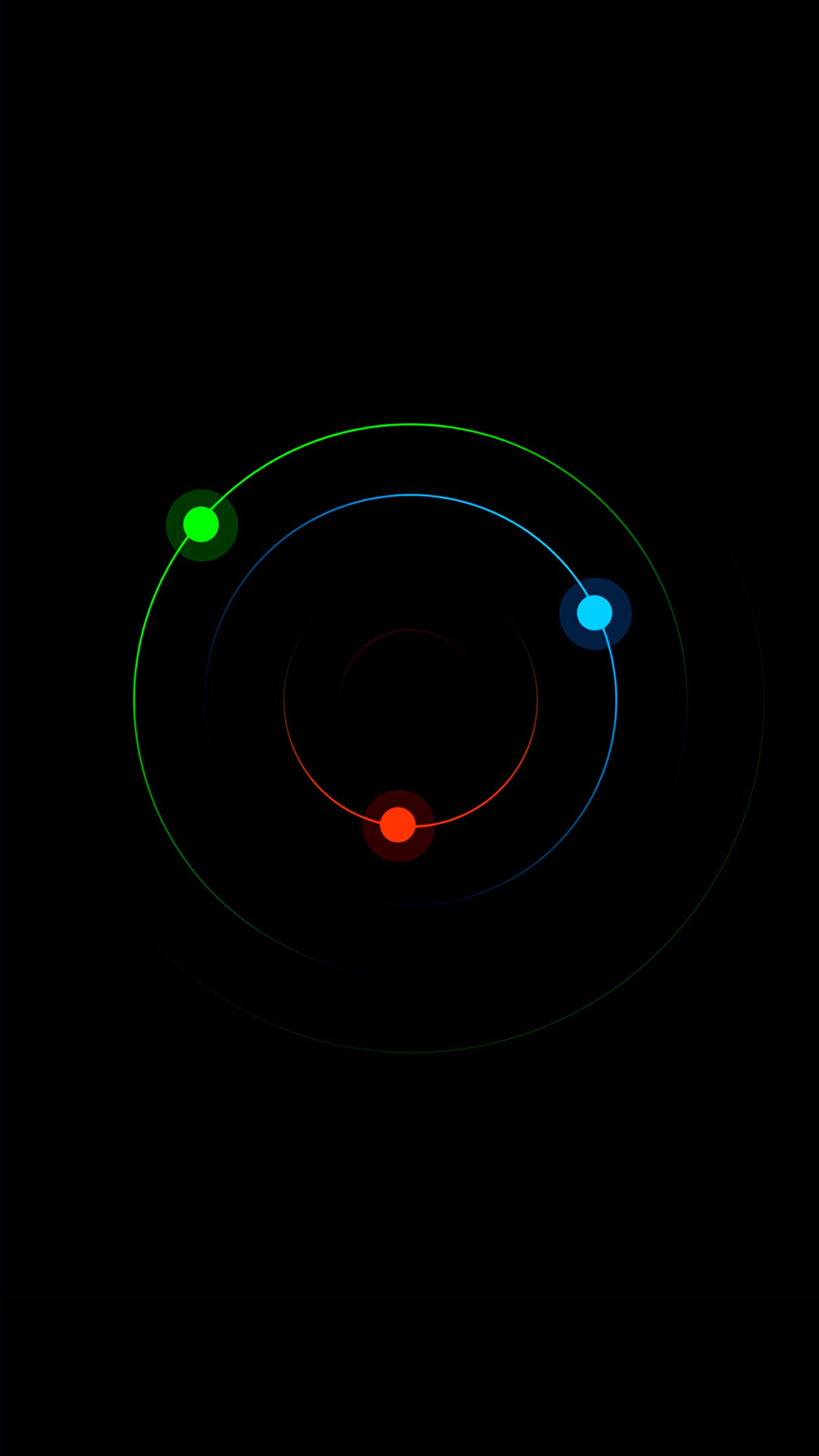 Nahaufnahme eines schwarzen hintergrunds mit einem bunten kreis (raum, orbit)