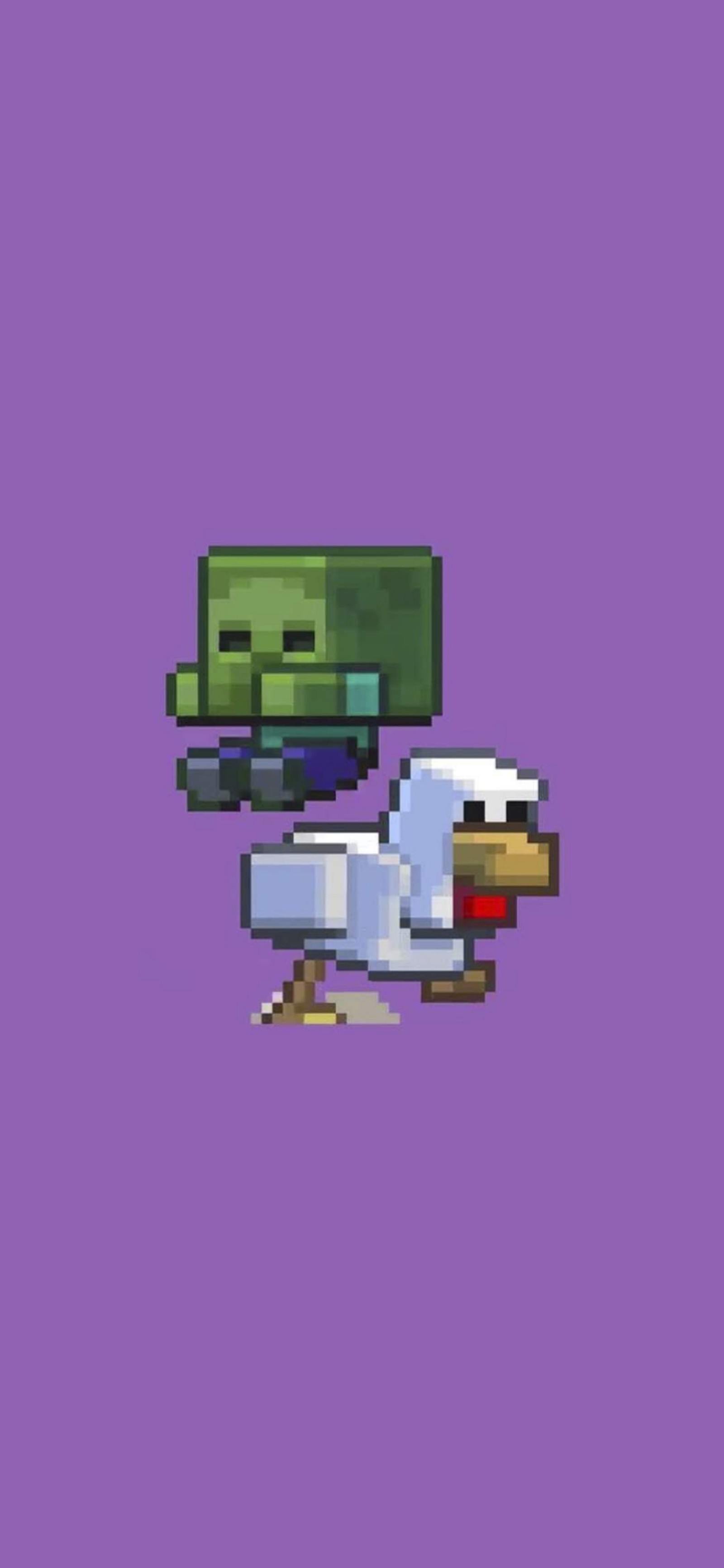 Gros plan d'un oiseau pixelisé avec un ordinateur dans le dos (adorable, bonito, minecraft, pollo, tendre)