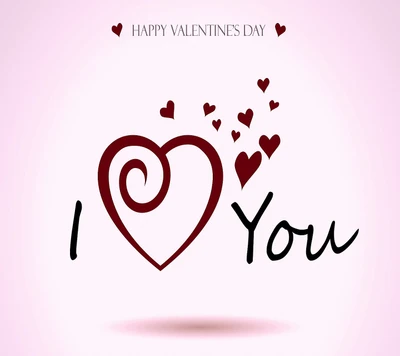 Happy Valentine's Day: I Love You with Hearts