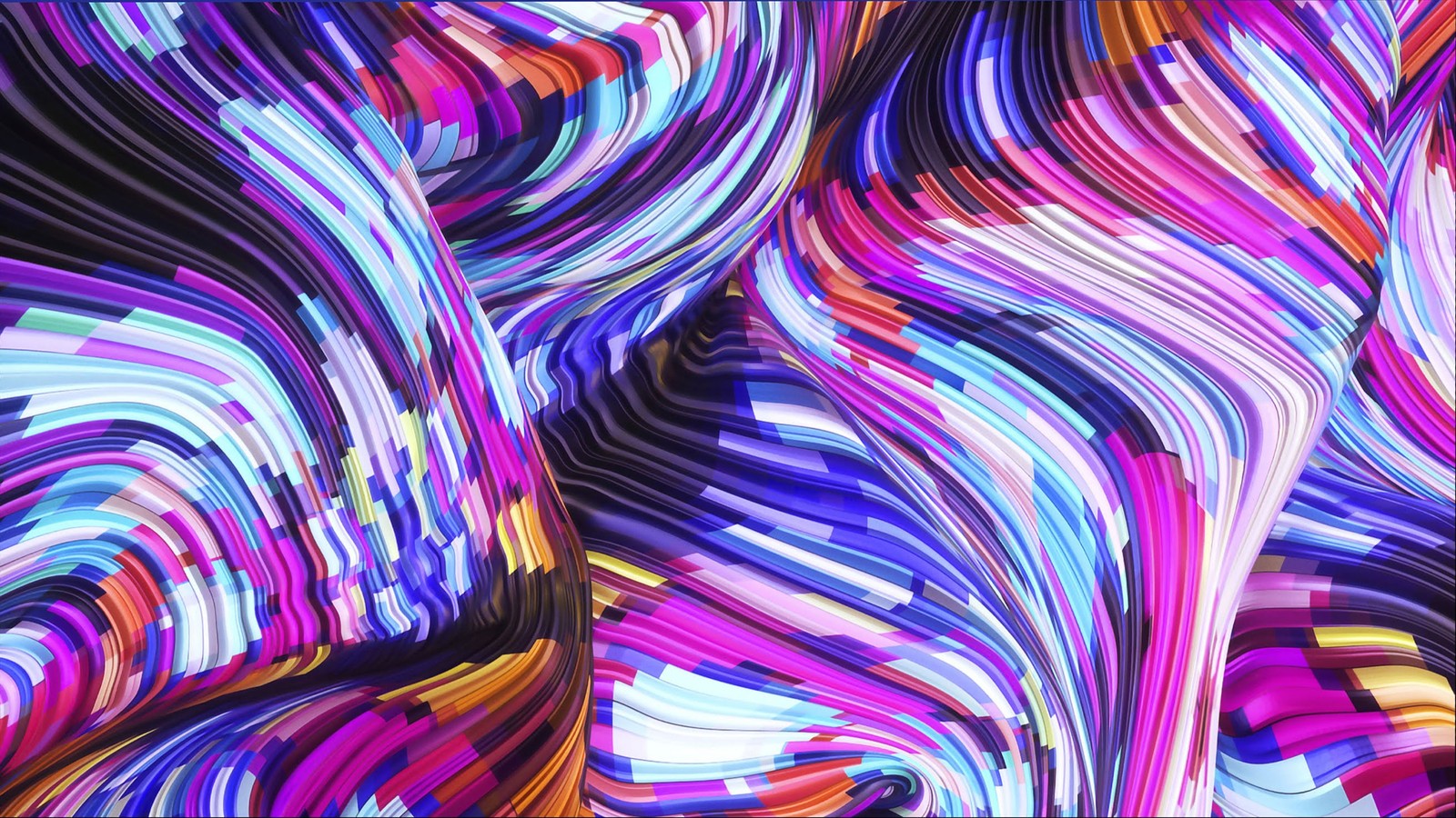 Abstract painting of colorful lines and shapes on a black background (apple, imac 2019, apples, intel core i5, nature)