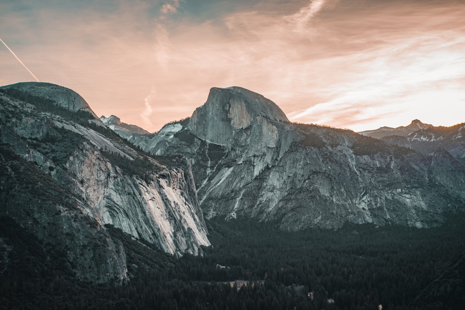 Скачать обои долина йосемити, yosemite valley, полукруглый купол, глейшер поинт, glacier point