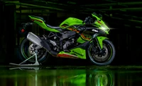 Kawasaki Ninja ZX-4RR 2023: Uma impressionante moto esportiva em verde e preto vibrantes