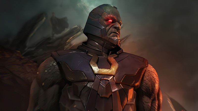 Крупный план мужчины в костюме с красным глазом (дарксайд, darkseid, dc comics, комиксы)