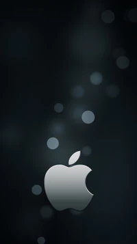 Logotipo da Apple na tela de bloqueio do iPhone 6 com efeito bokeh