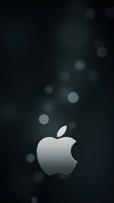 Logo de Apple en la pantalla de bloqueo del iPhone 6 con efecto bokeh