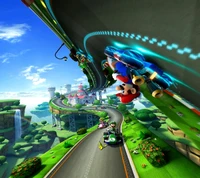 Dynamic Race on Rainbow Road with Mario and Friends