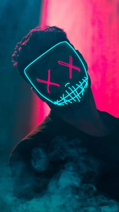 typ, maske, neon