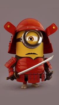 pequeno, samurai, warrior minion