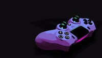 Vibrant PS4 Controller on Dark Aesthetic Background